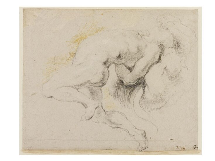 Study of a Nude Male Figure Tormented by a Demon top image