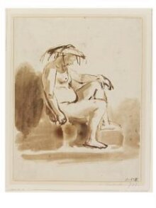 Seated Female Nude Wearing a Broad-brimmed Hat thumbnail 1