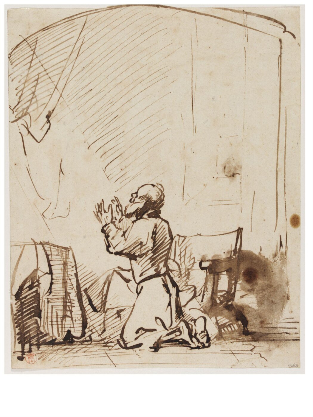 Rembrandt van Rijn, A Man Kneeling