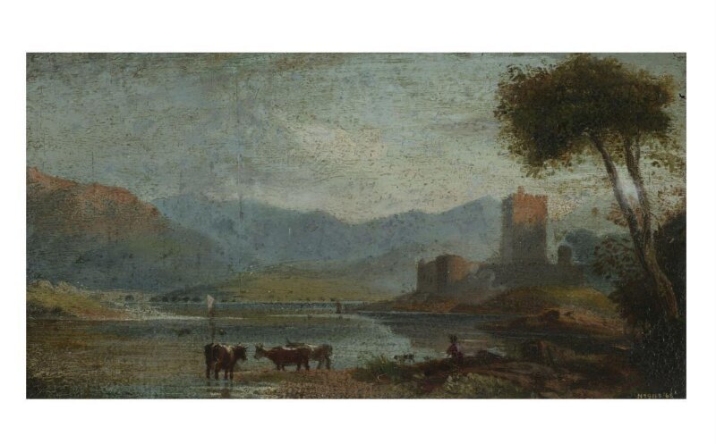 Landscape: lake and mountains