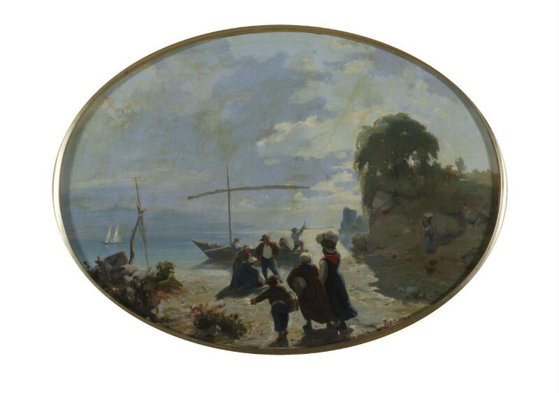 The Shore of the Leman Lake with Figures