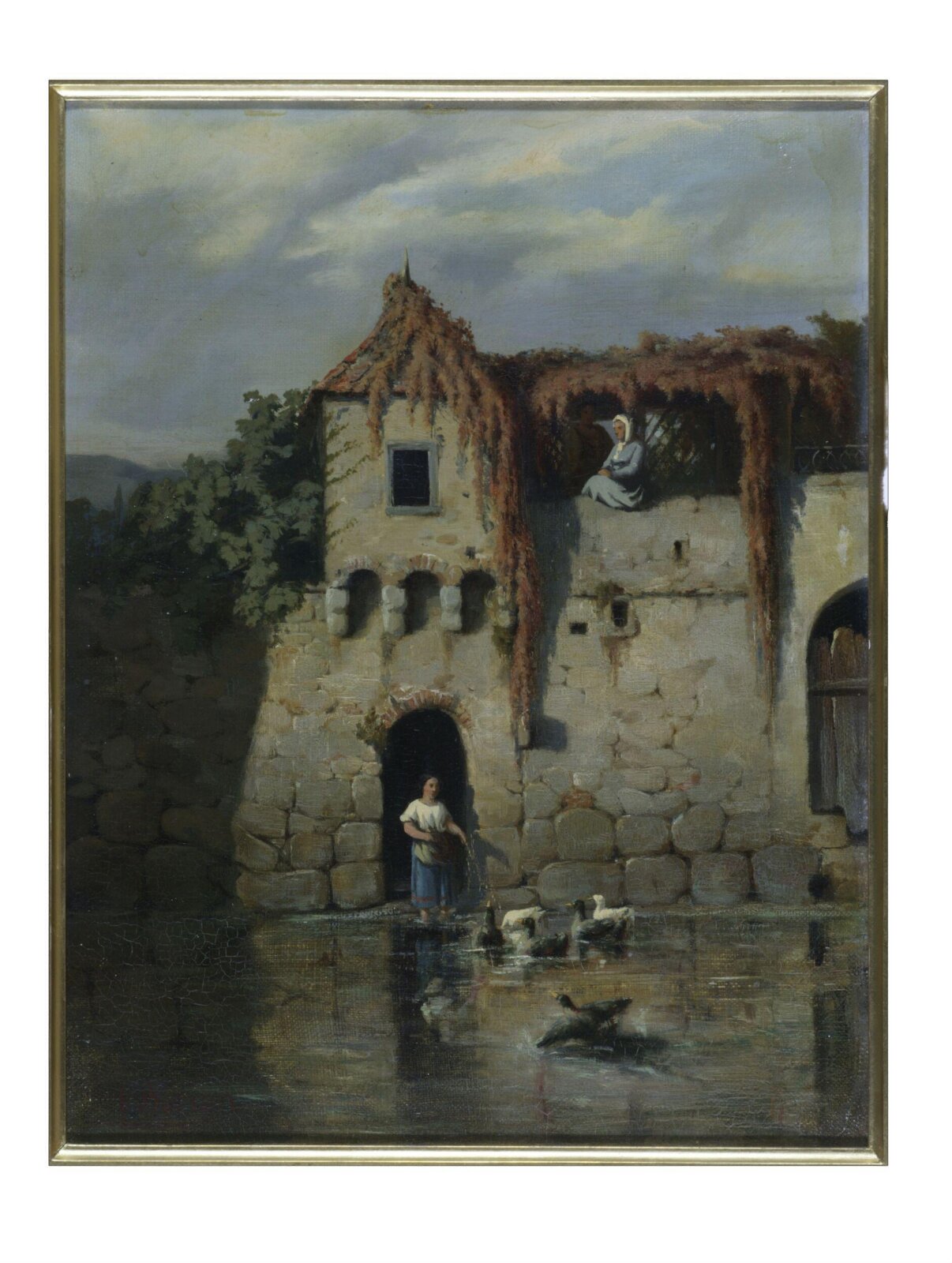 Feeding Ducks, François Bocion, ca. 1850