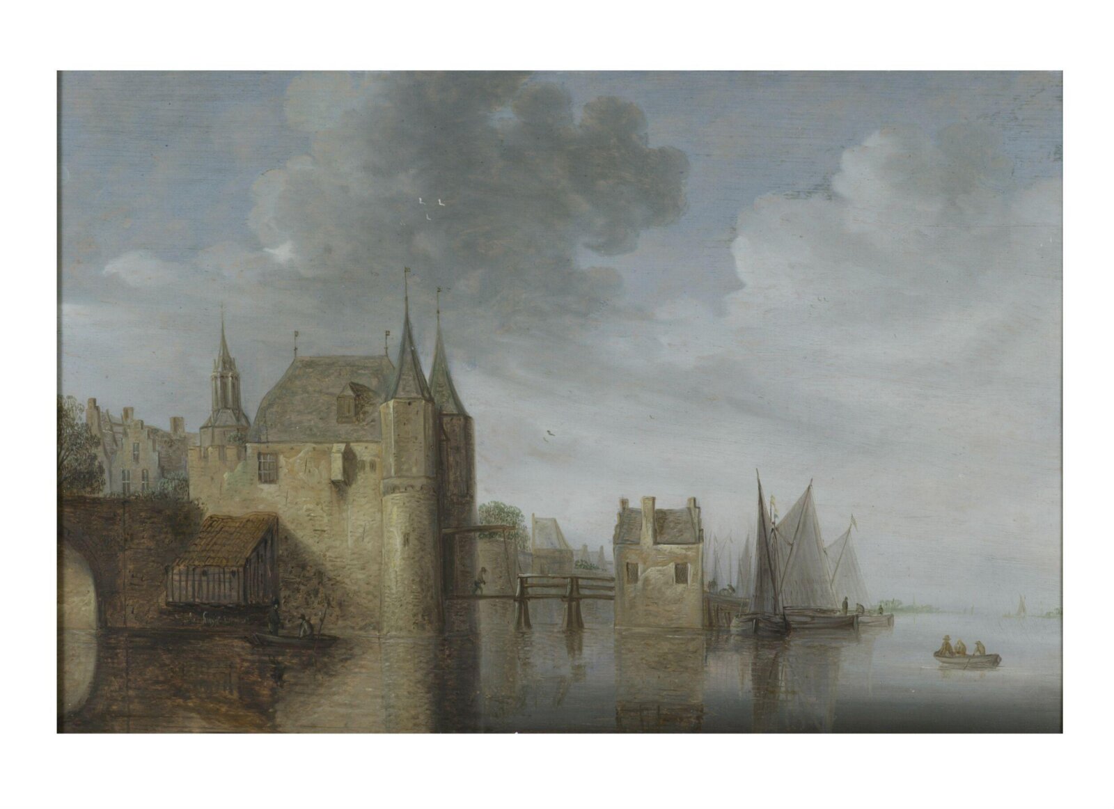 River with Castle and Shipping, Wouter Knijff, 1645
