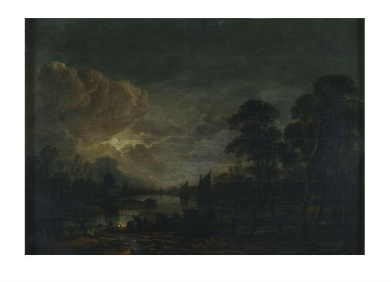 Moonlight Landscape with River
