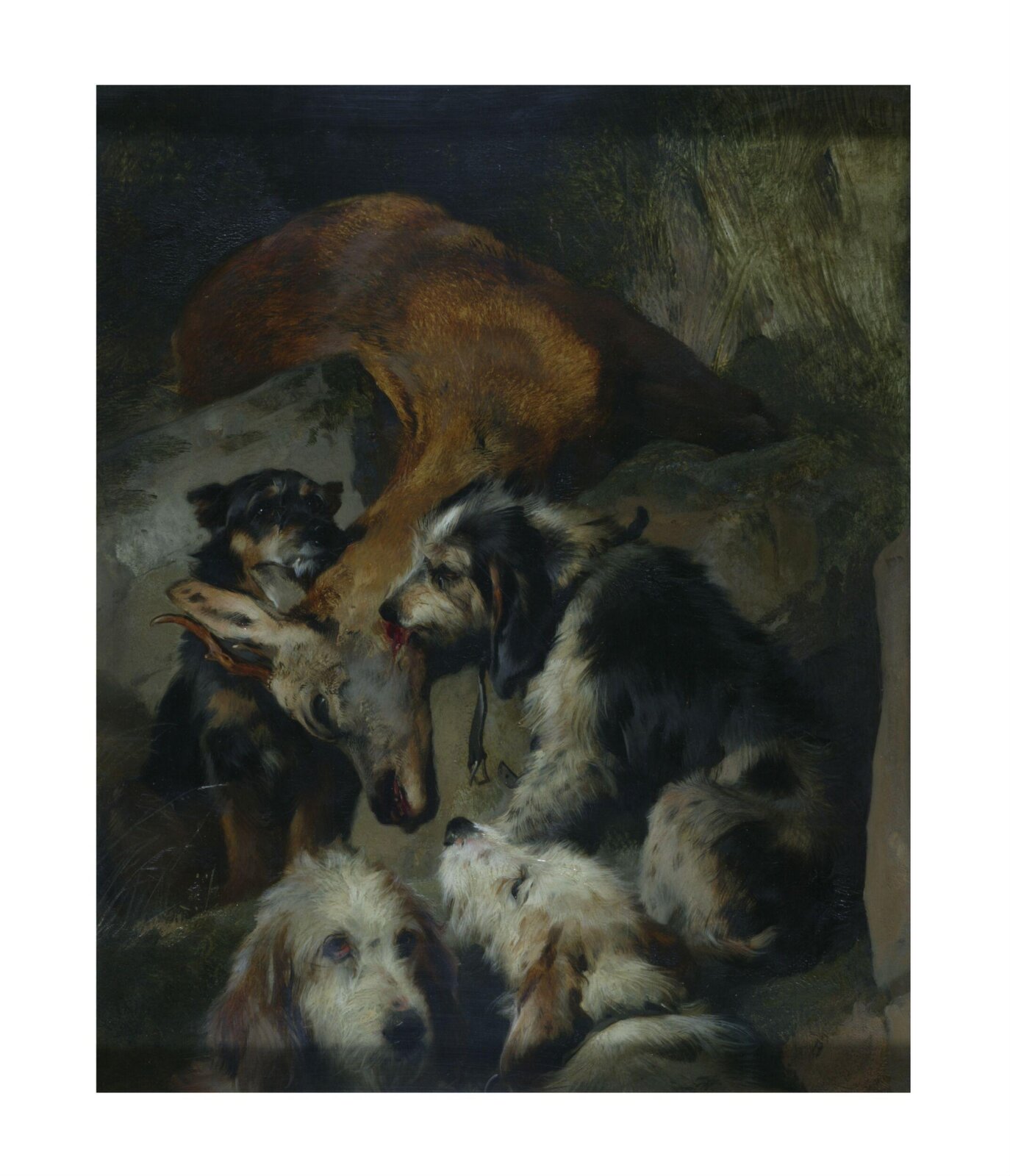 Young roebuck and rough hounds, Edwin Henry Landseer, ca. 1840