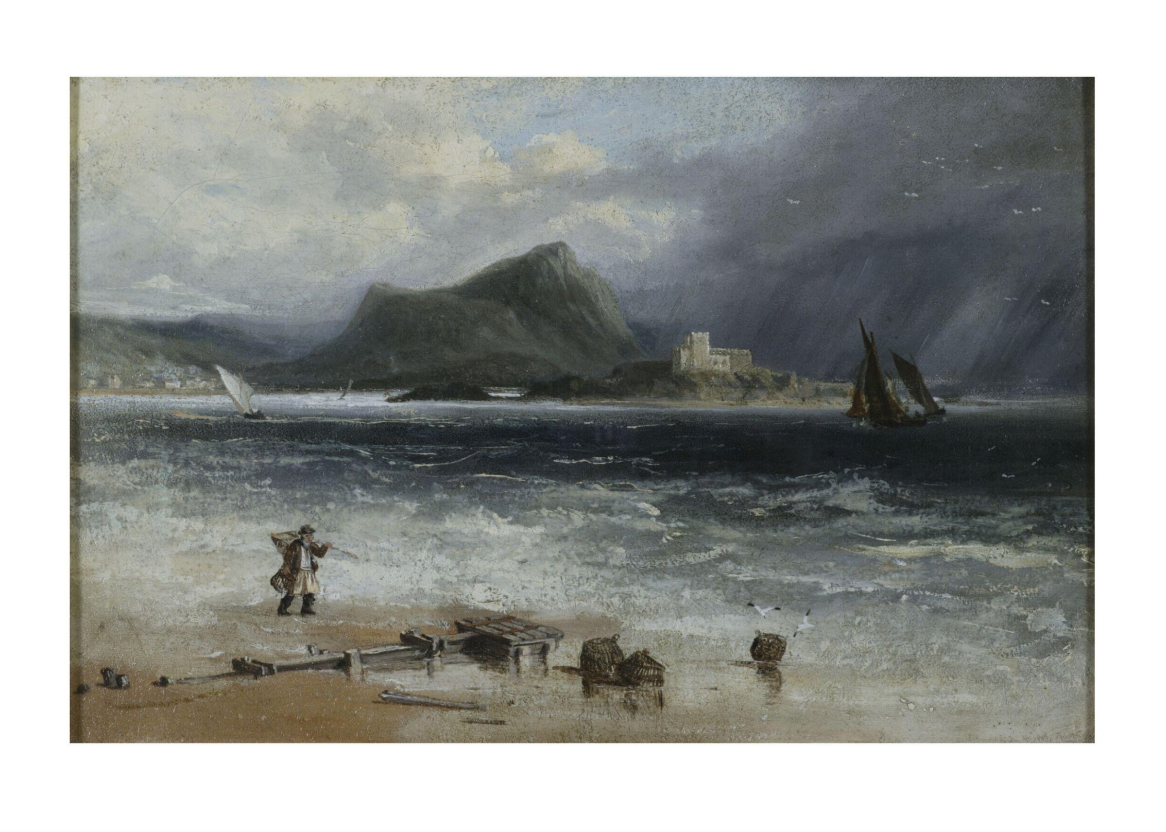 Coast Scene with Shrimper, Augustus Wall Callcott, 1820-1844