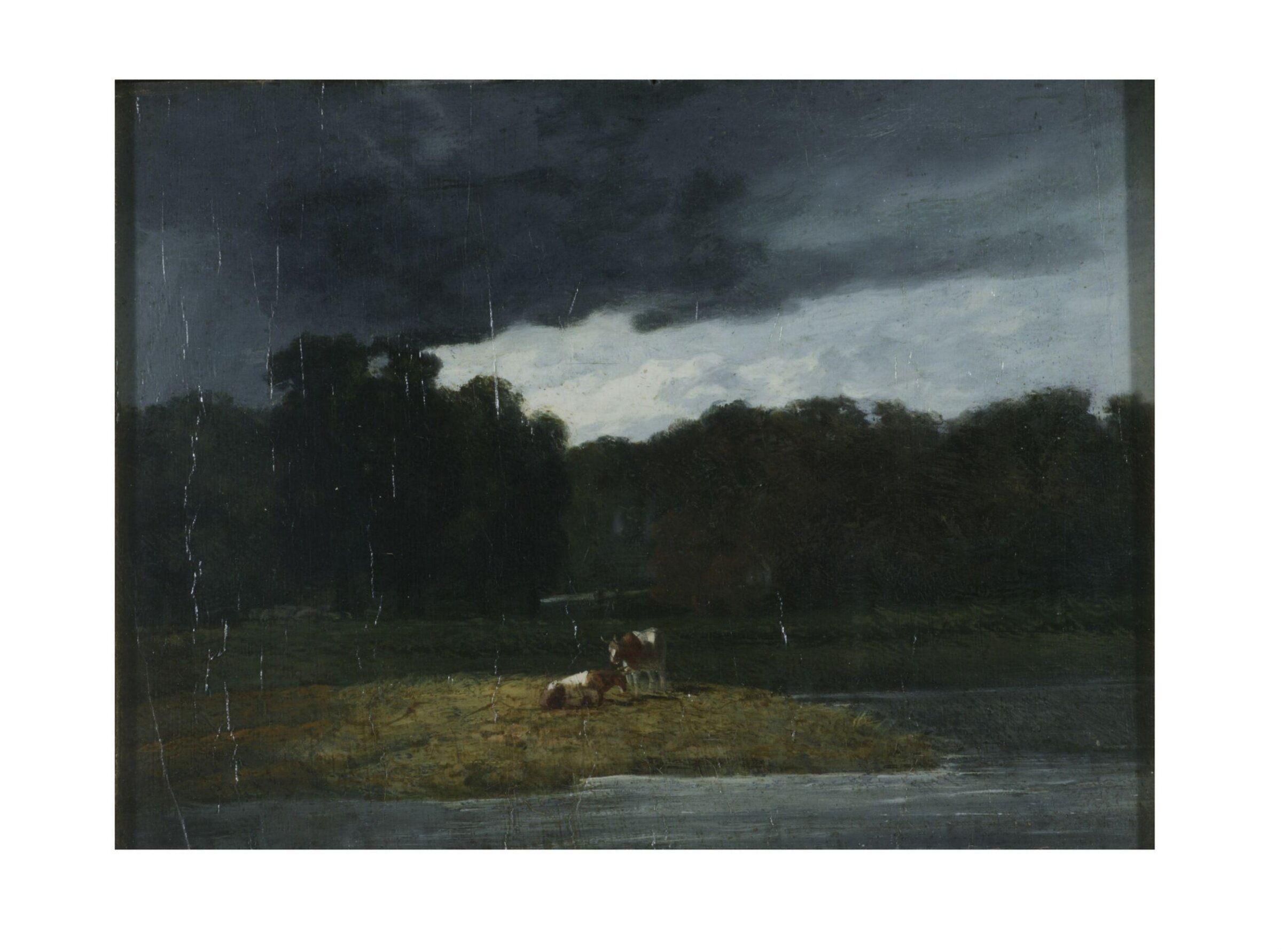 Landscape: A Wood and Cattle under a Stormy Sky, Augustus Wall Callcott, 1820-1844