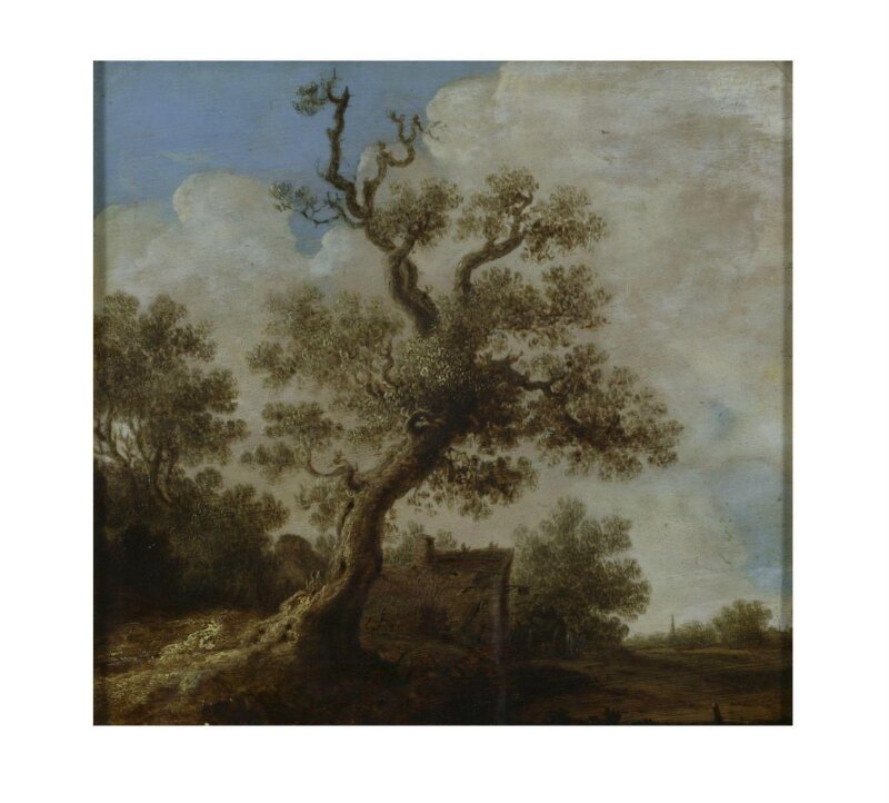 Landscape with an oak and a wayside inn