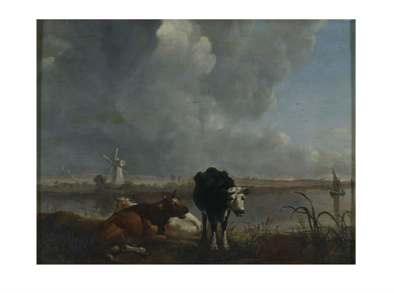 Landscape with cows drinking, James M. Burnet, ca. 1810-6
