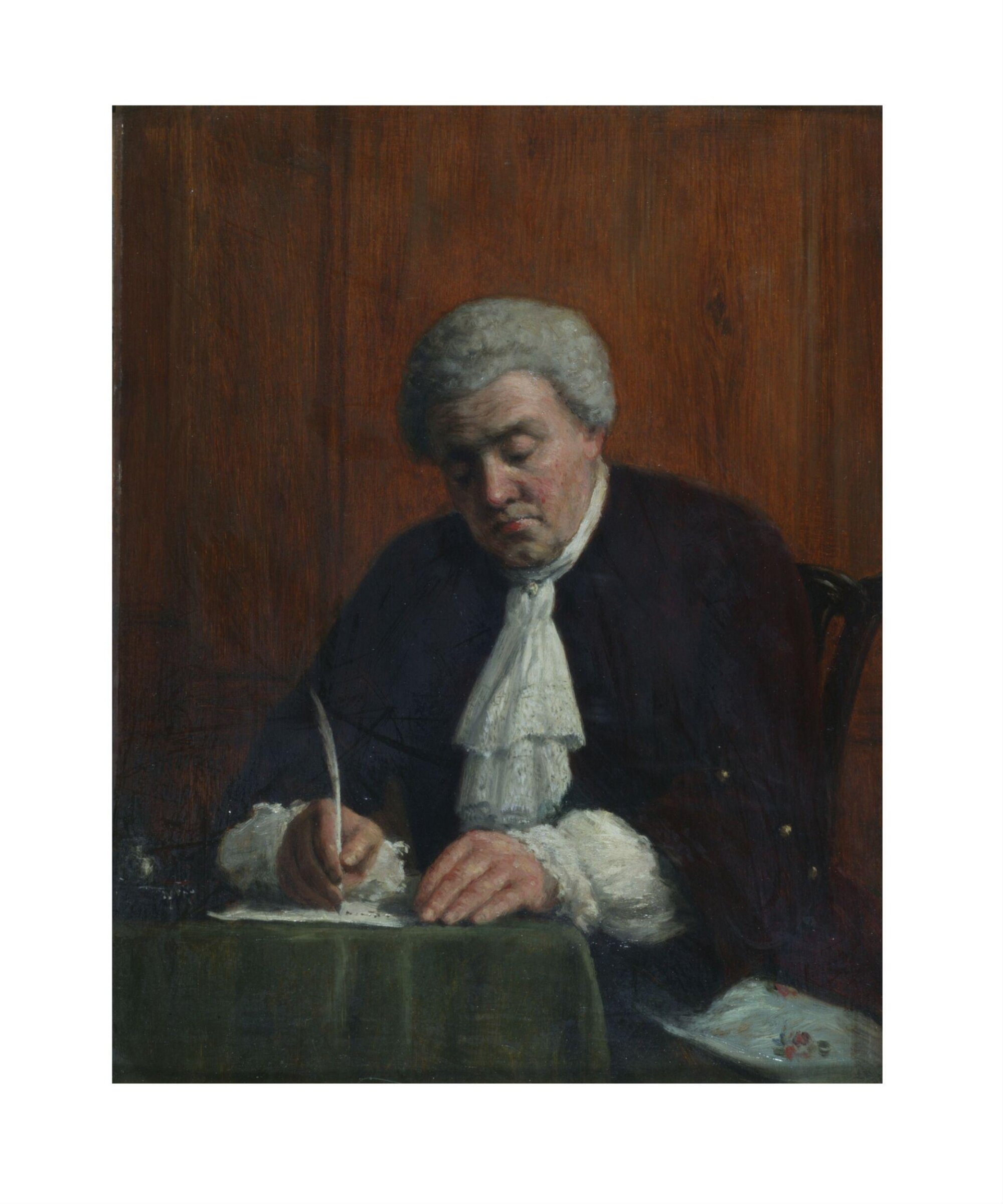 Very Important: A Man Writing at a Table, William Henry Haines, 1878