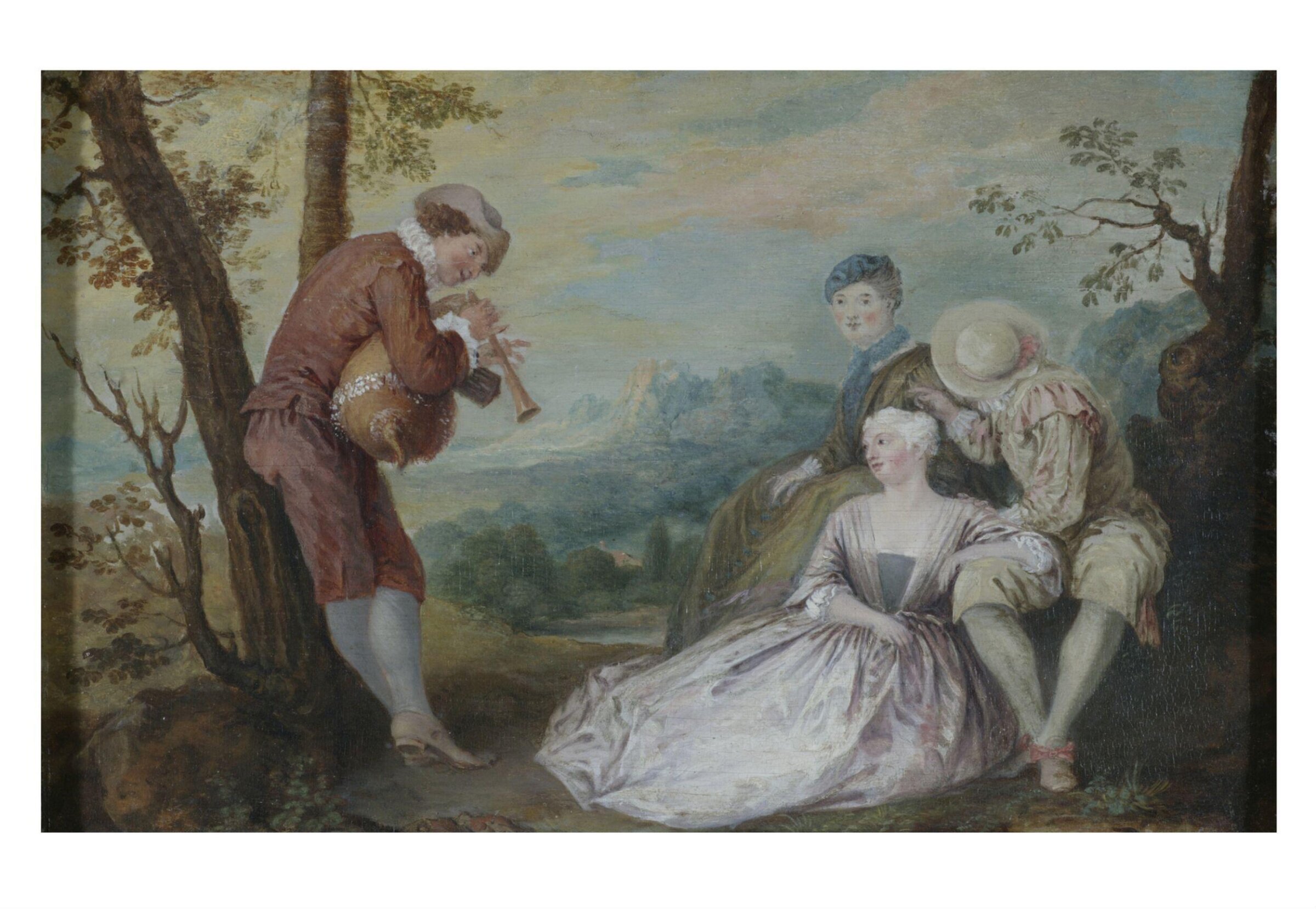 Figures in an Arcadian Landscape, Antoine Watteau, late 18th century