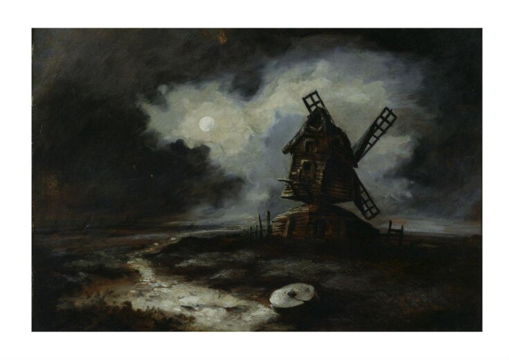 An Old Suffolk Mill. Moonlight top image