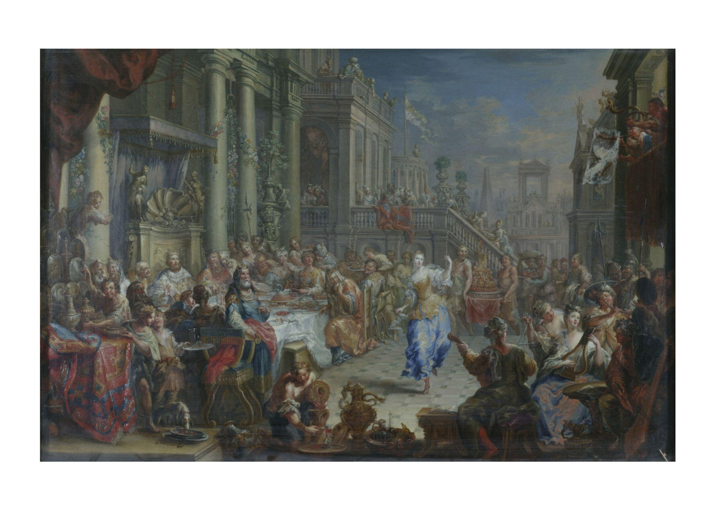 Salome dancing before Herod by Platzer, Johann Georg