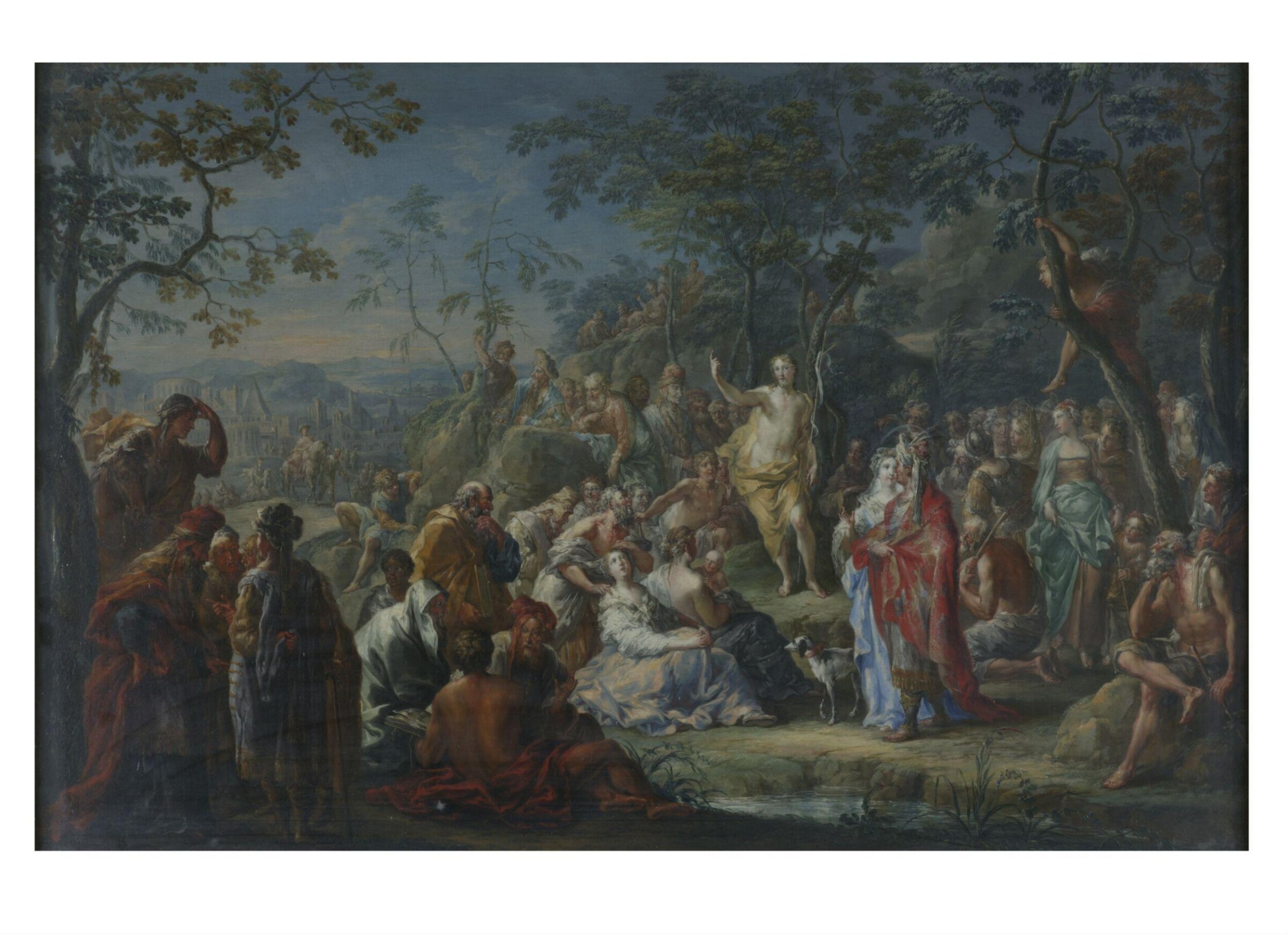 St John the Baptist preaching in the wilderness, Иоганн Георг Платцер, ок. 1740