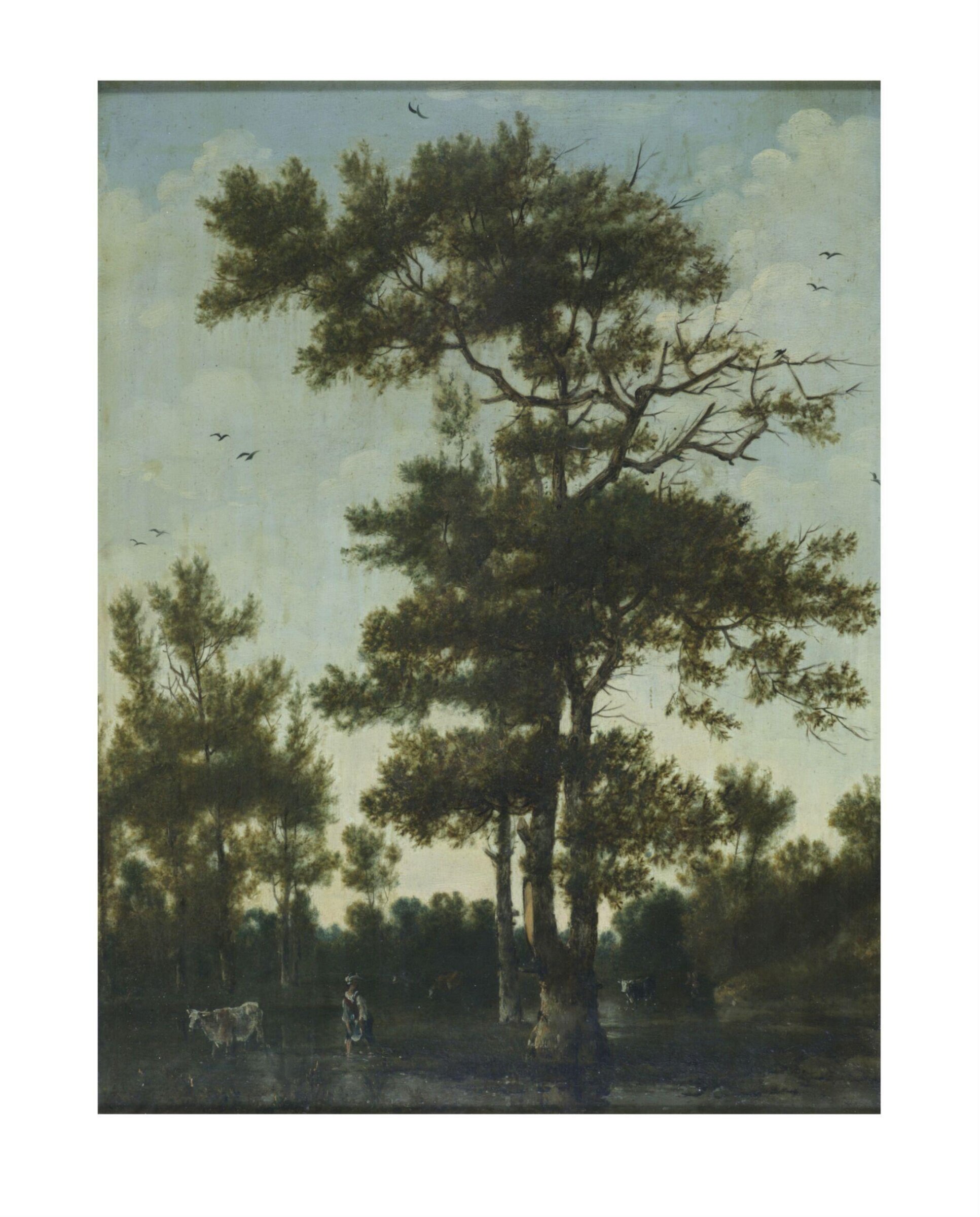 Landscape with cattle, Jan Wijnants, 19th century