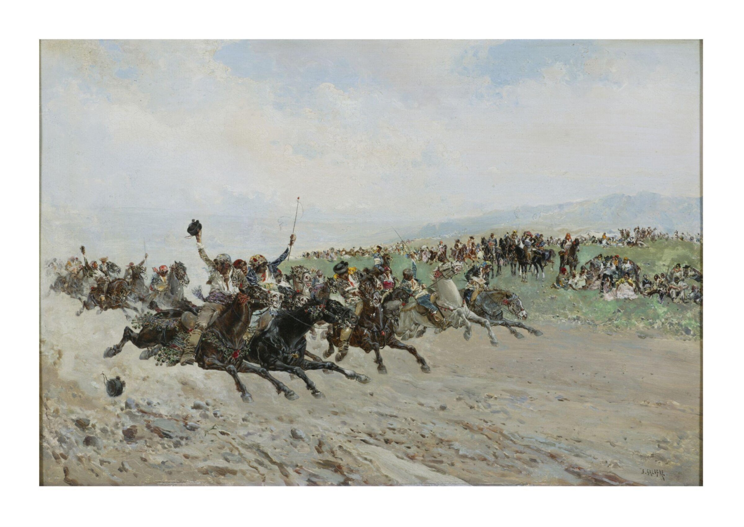 A Fair in Andalusia with Horse Racing, Baldomer Galofre Giménez, 1890s