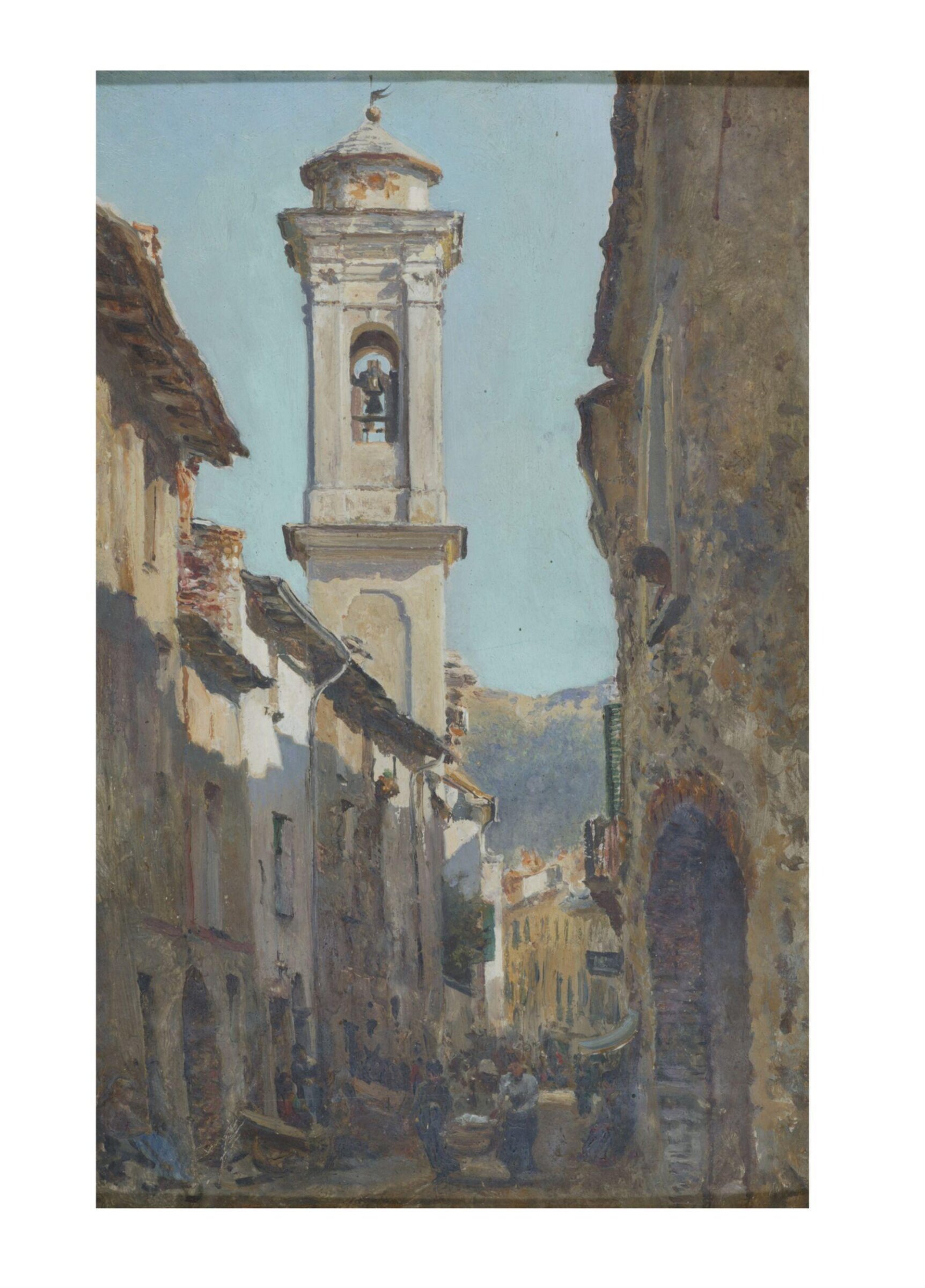 Campanile at Ponte, Garessio, Piedmont, Richard Whately West, 1898