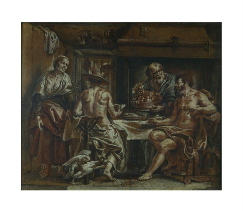 Philemon and Baucis entertaining Jupiter and Mercury