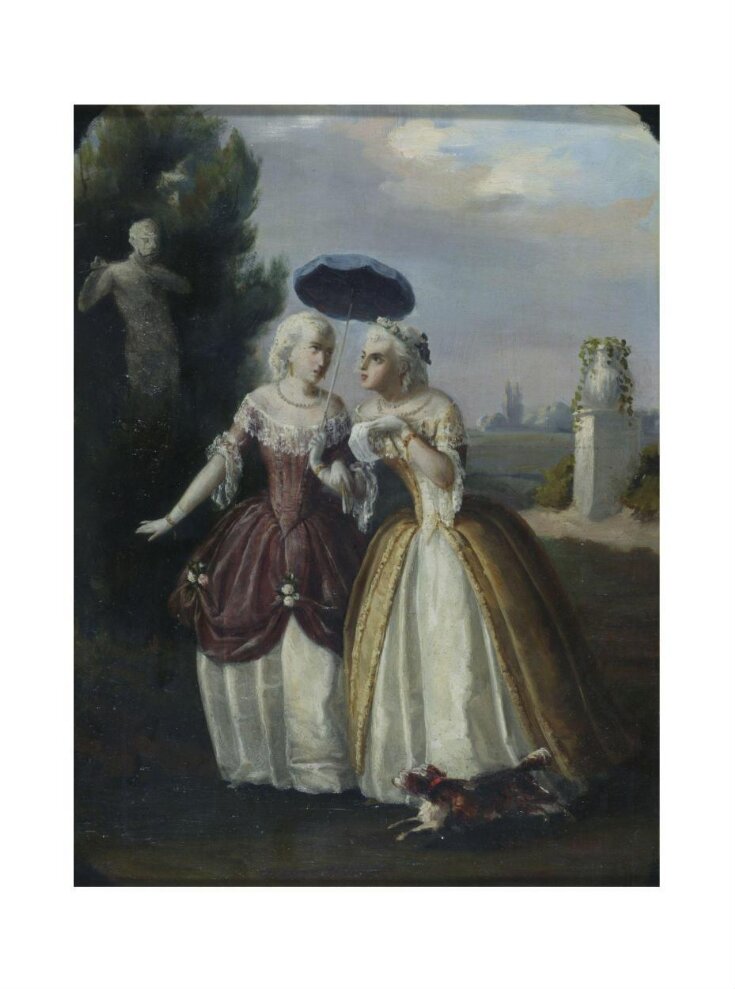 Ladies in conversation: an 18th century costume piece top image