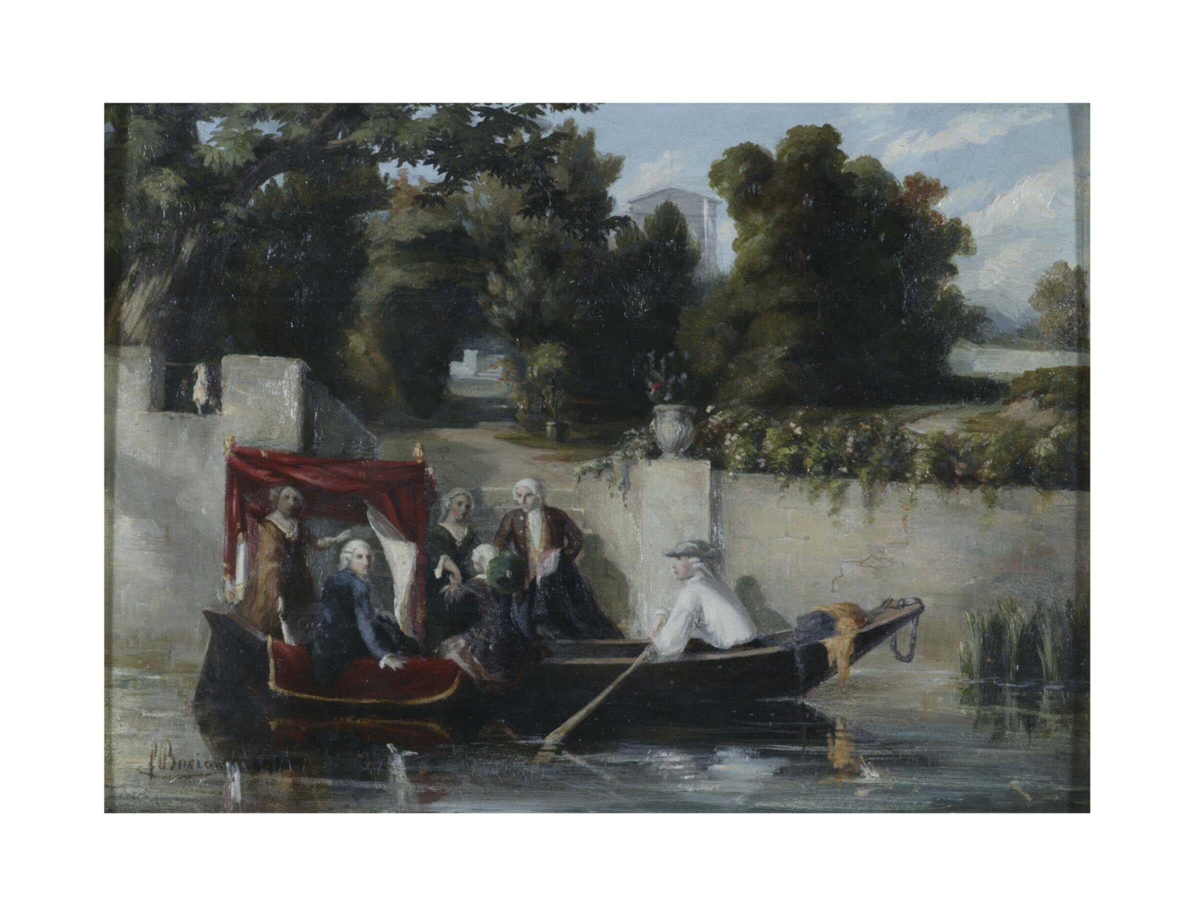 The Embarkation: an 18th century costume piece, François Bocion, 1848