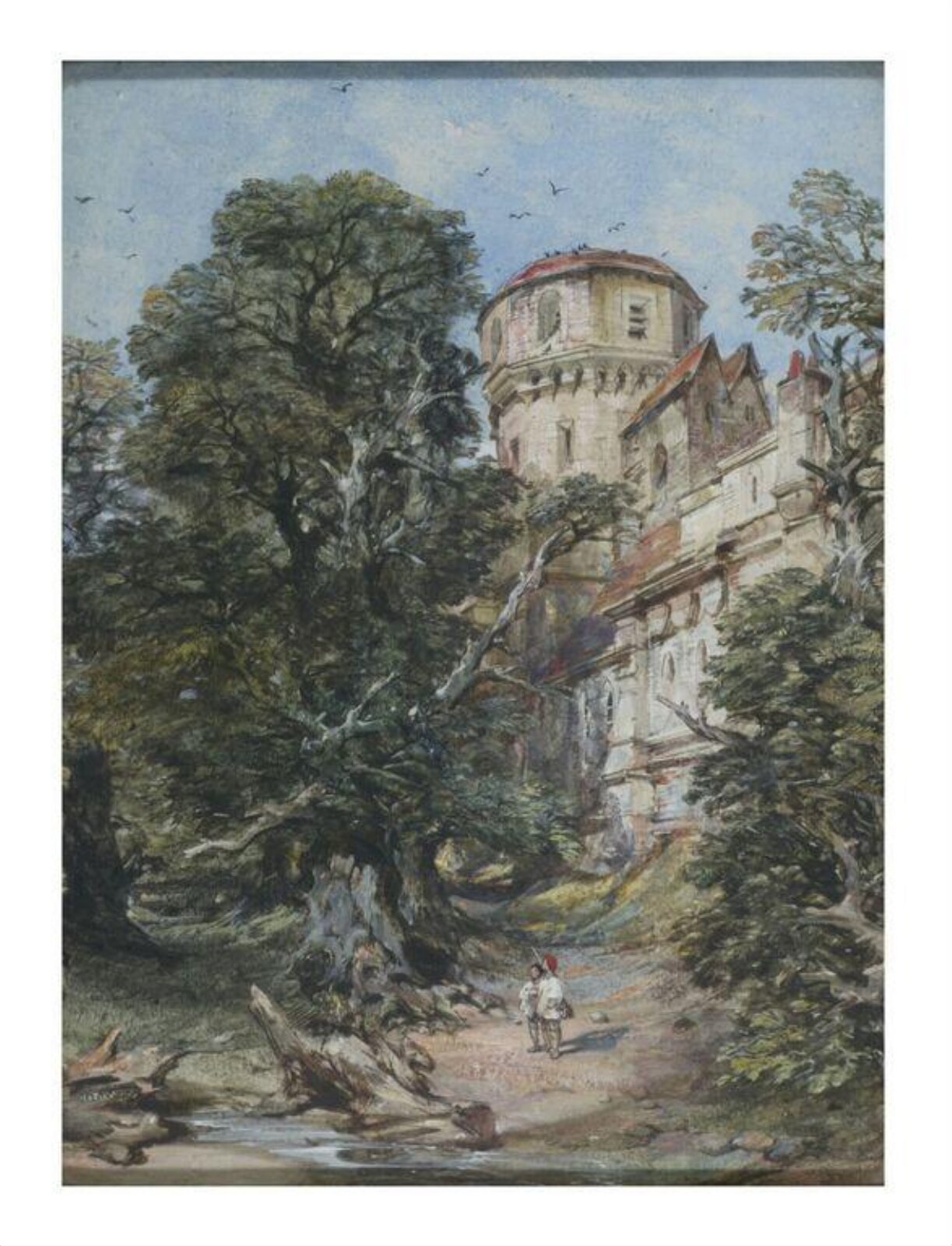 Landscape with Castle and Trees, George Cattermole, ca.1825-1868