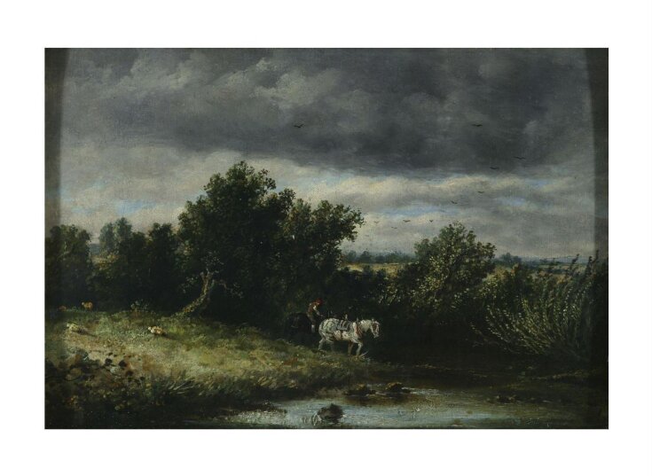 Landscape with two horses and a brook top image