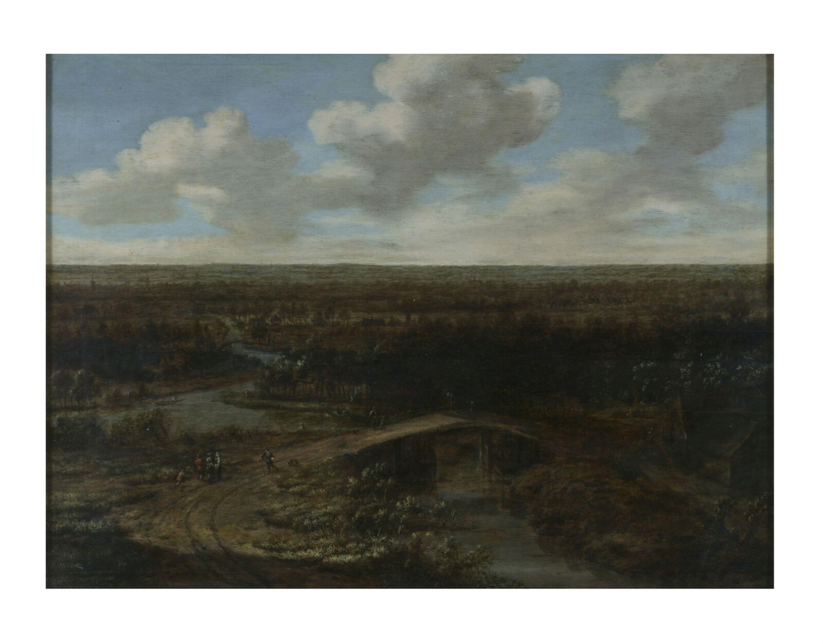Landscape with a town in the middle distance, 17th century