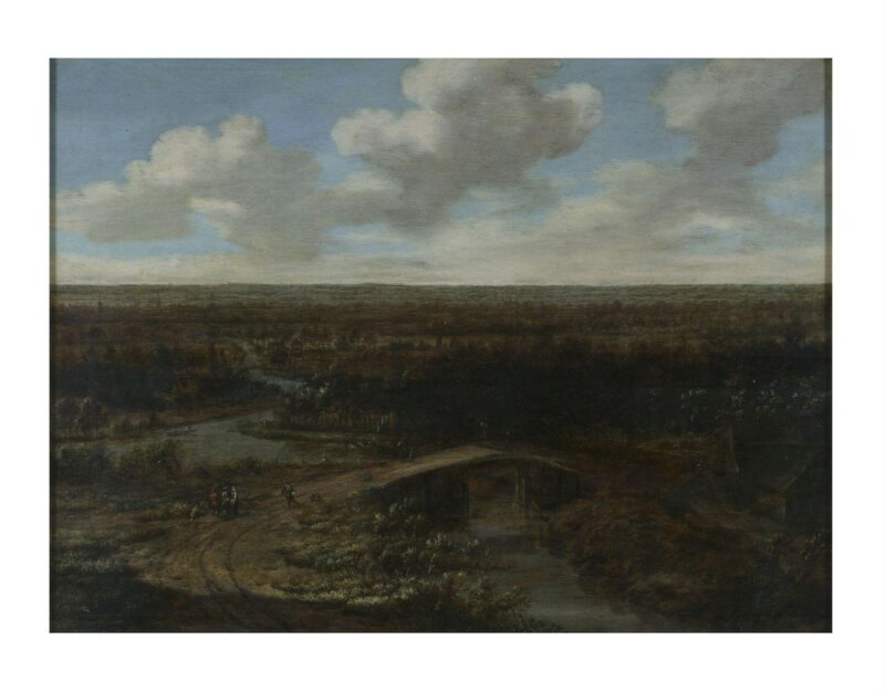 Landscape with a town in the middle distance