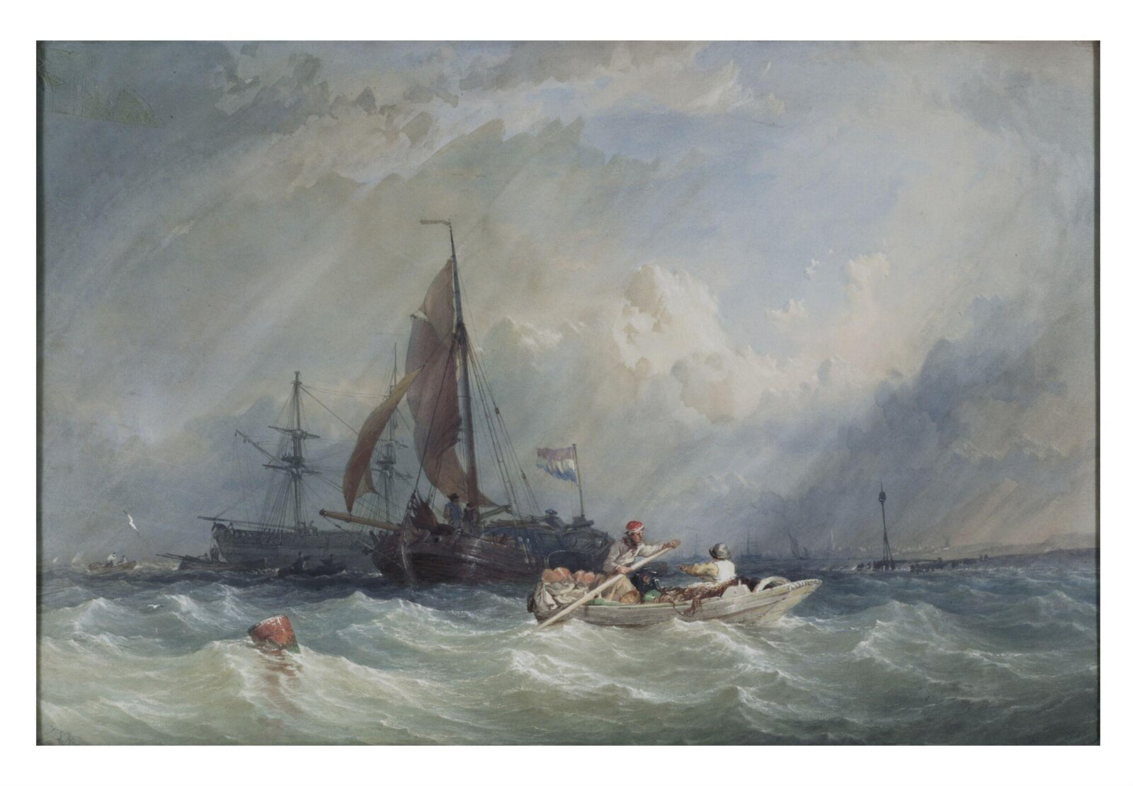 Shipping in a Fresh Breeze, Robins, 1853