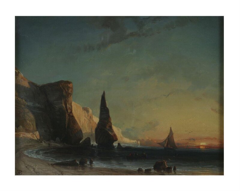 Rocky Coast near Le Havre: Sunset