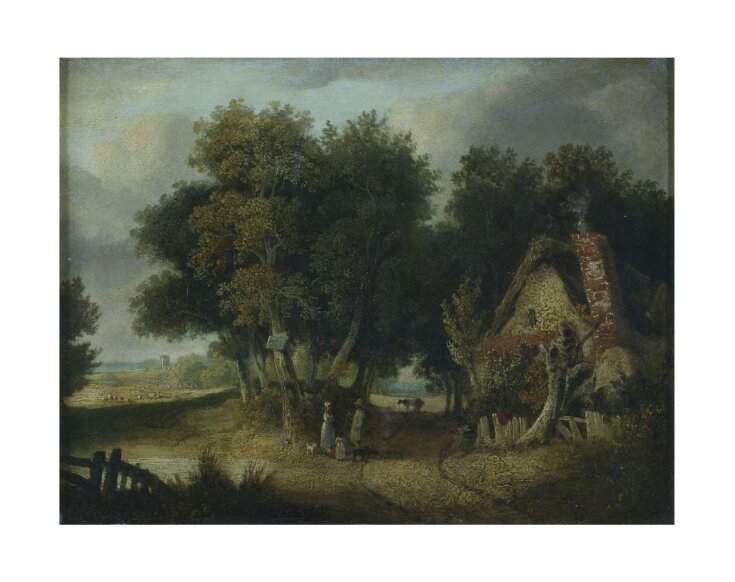 Landscape with cottage and trees top image