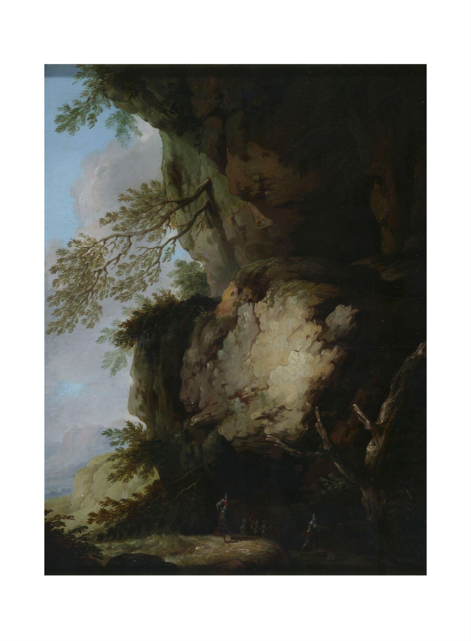Rocky Landscape with Soldiers