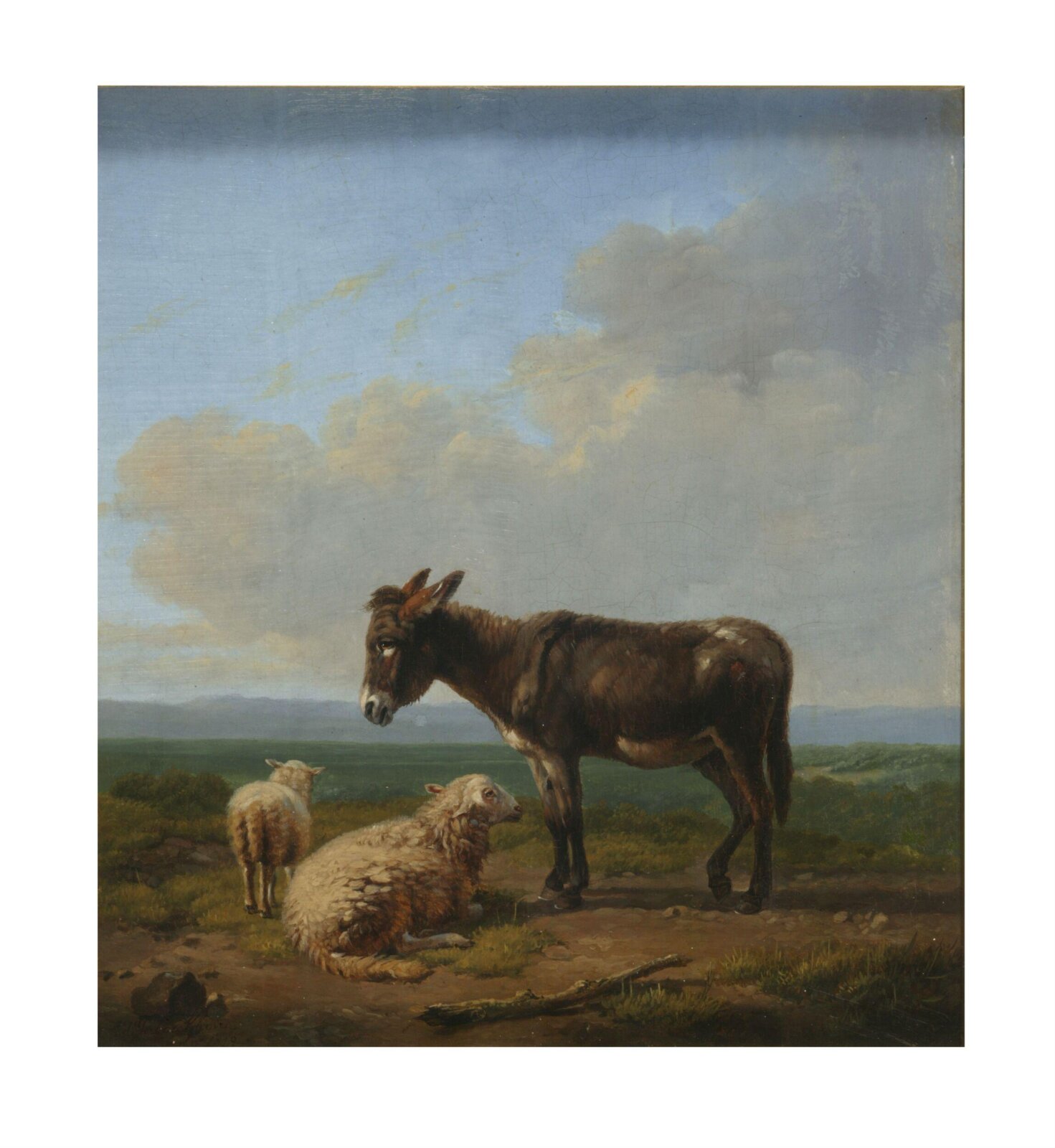 Donkey and sheep, Eugène Verboeckhoven, 1849