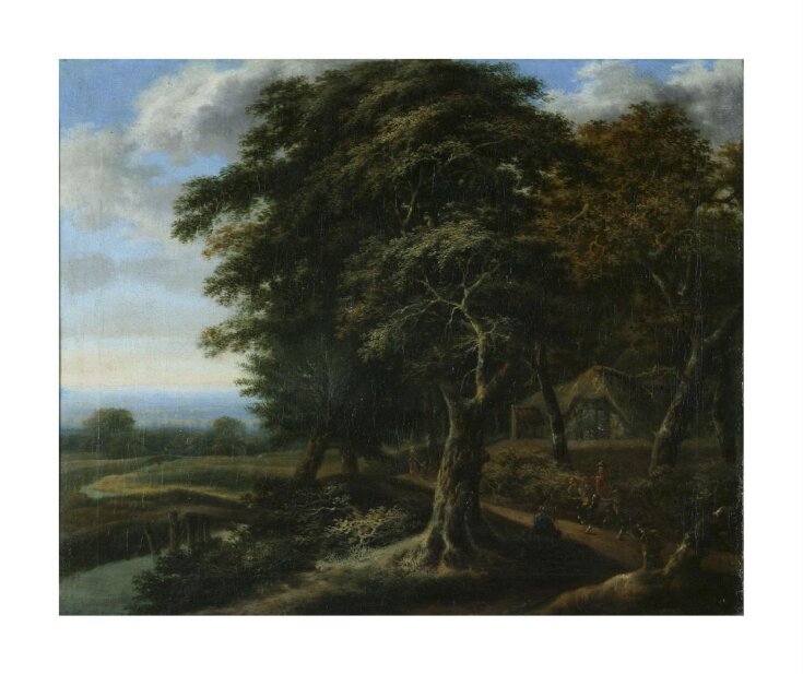 Wooded landscape with a Figure on Horseback top image