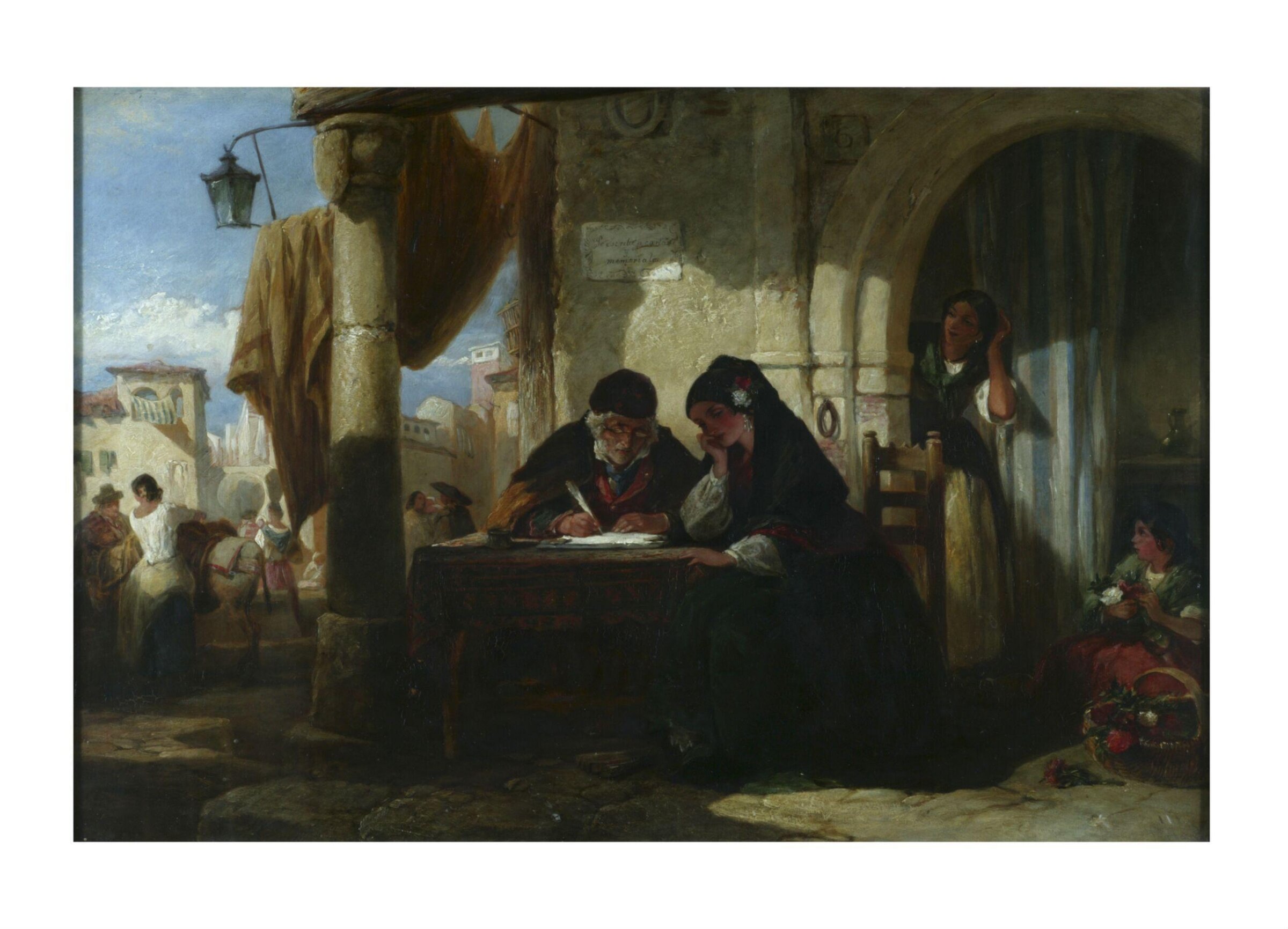 A Spanish Letter-Writer, Francis William Topham, ca. 1852-ca. 1857