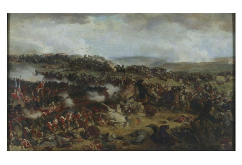 The Battle of Waterloo: The British Squares Receiving the Charge of the French Cuirassiers