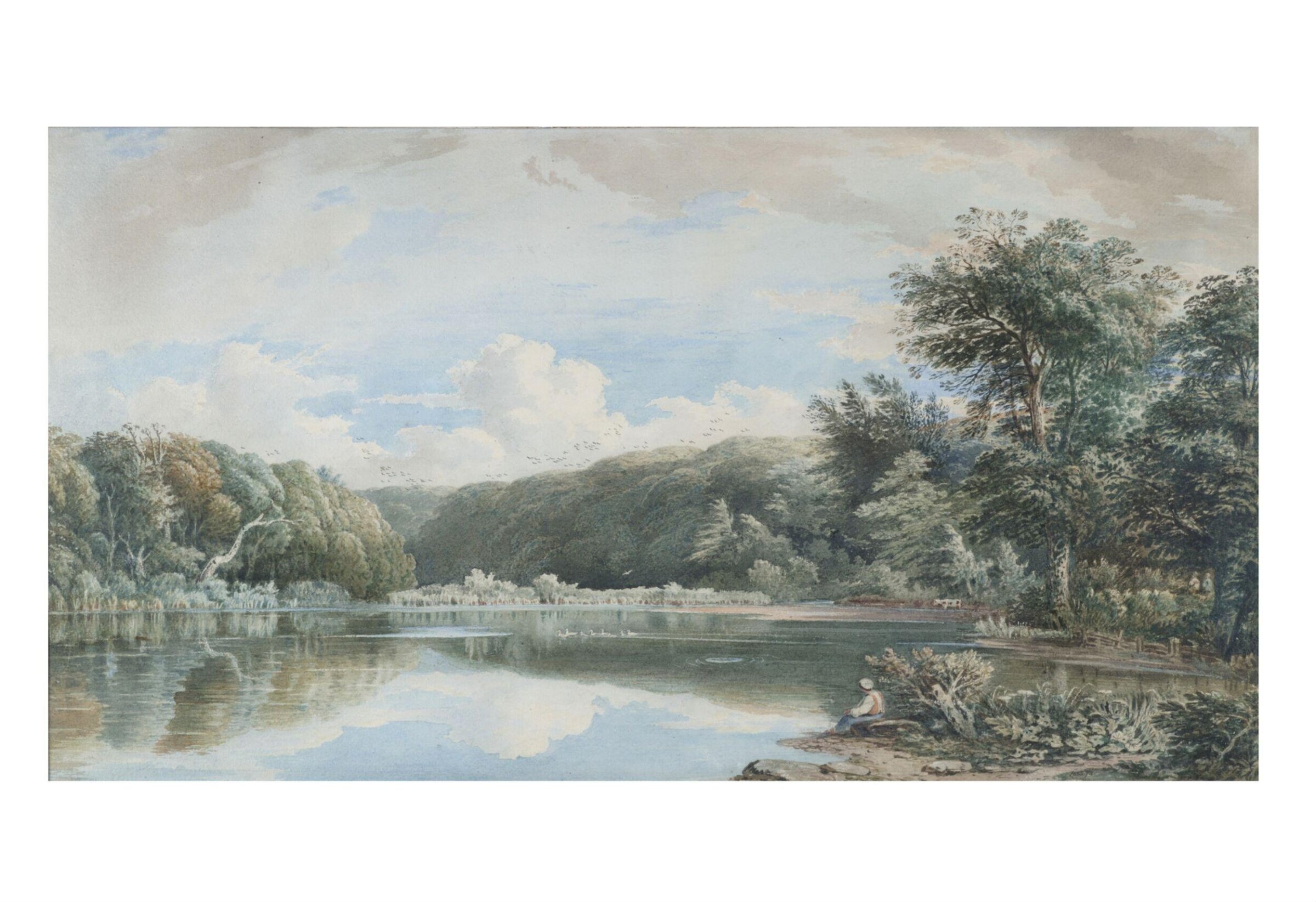 Pool and woods at Wotton, near Dorking, John Varley, ca. 1800-42