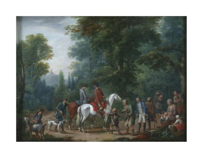 Landscape with huntsmen and beggars