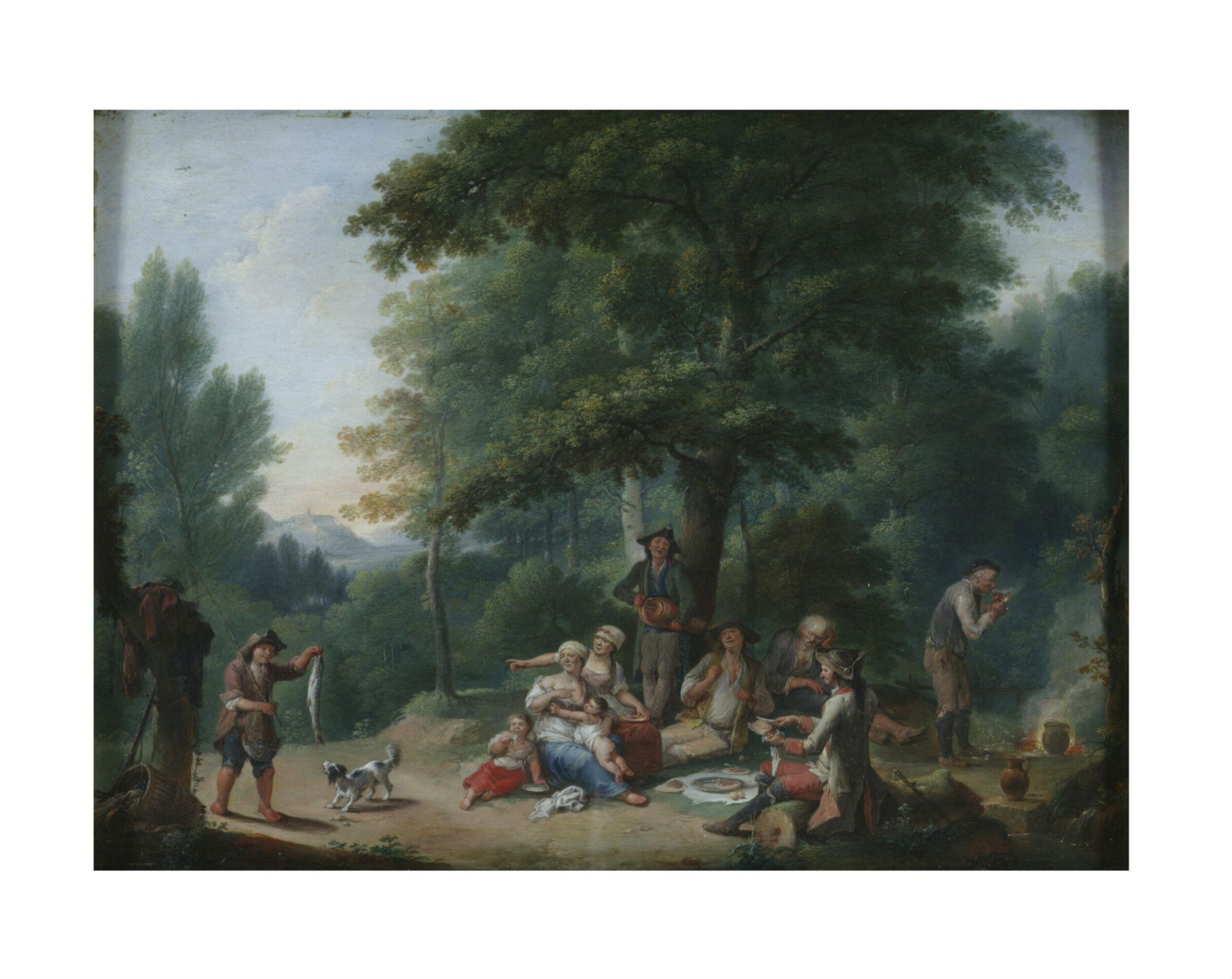 Landscape with Peasants Regaling Themselves in a Wood, Johann Andreas Herrlein, ca. 1775