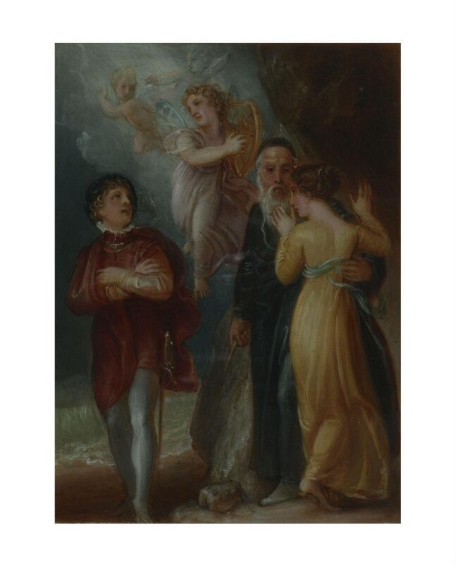 Ferdinand, Ariel, Prospero and Miranda