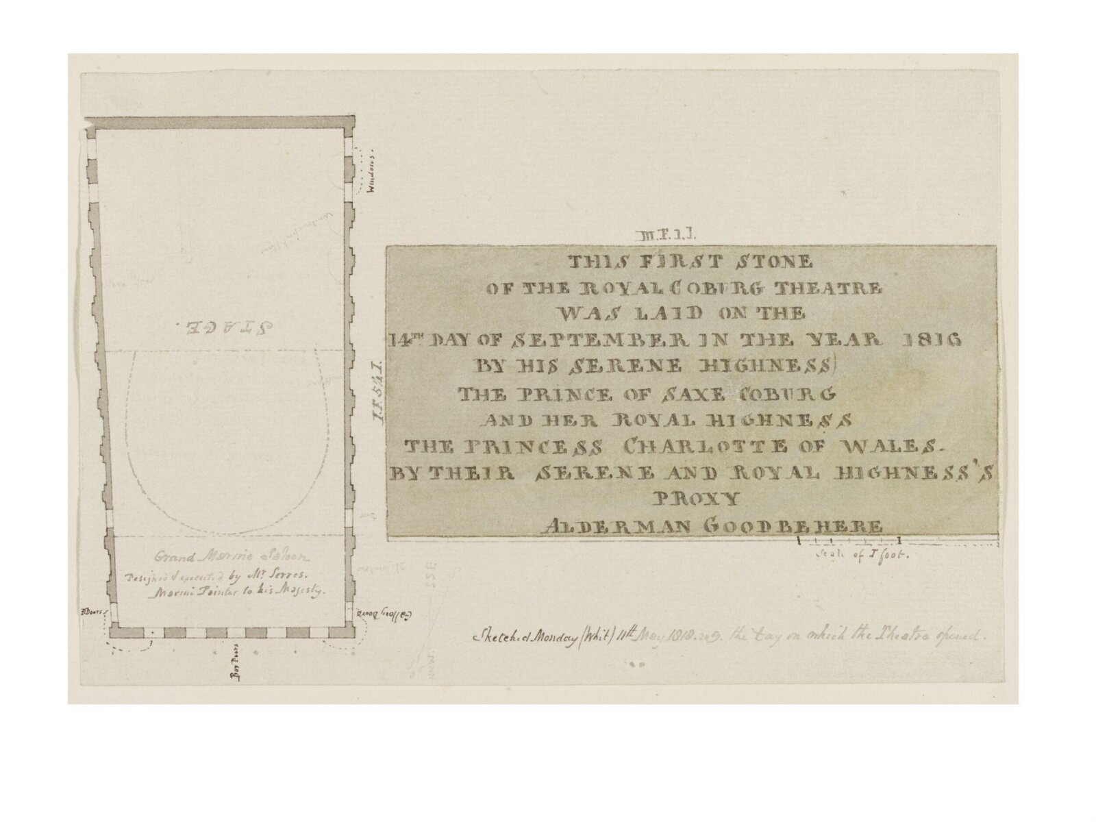 Drawing, Robert Blemmell Schnebbelie, 11th May 1818