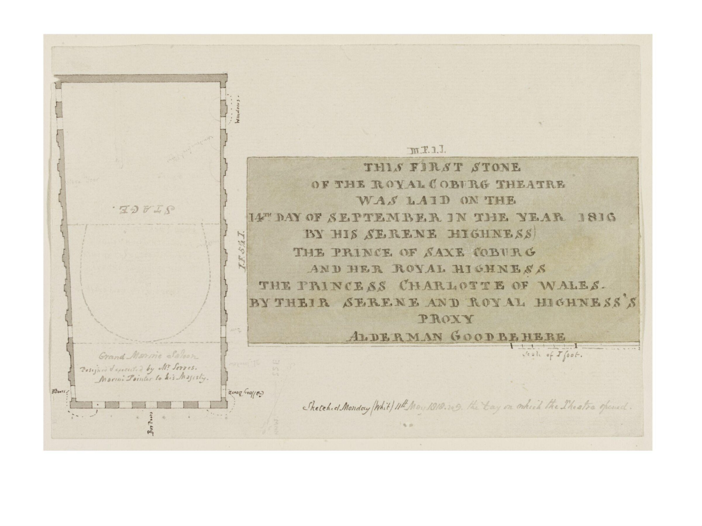 Drawing, Robert Blemmell Schnebbelie, 11th May 1818