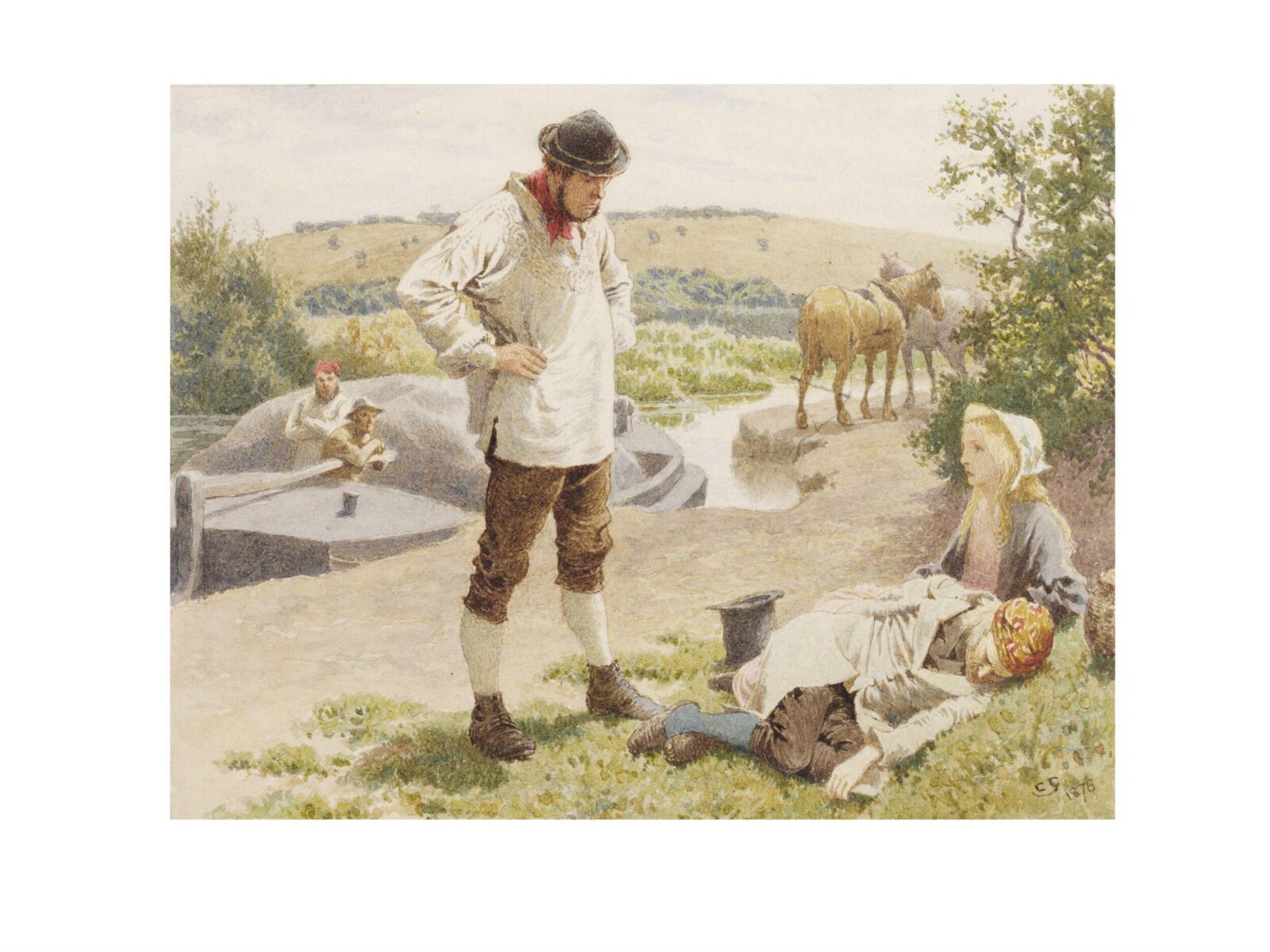 Little Nell Roused by the Bargeman, Charles Green, 1876