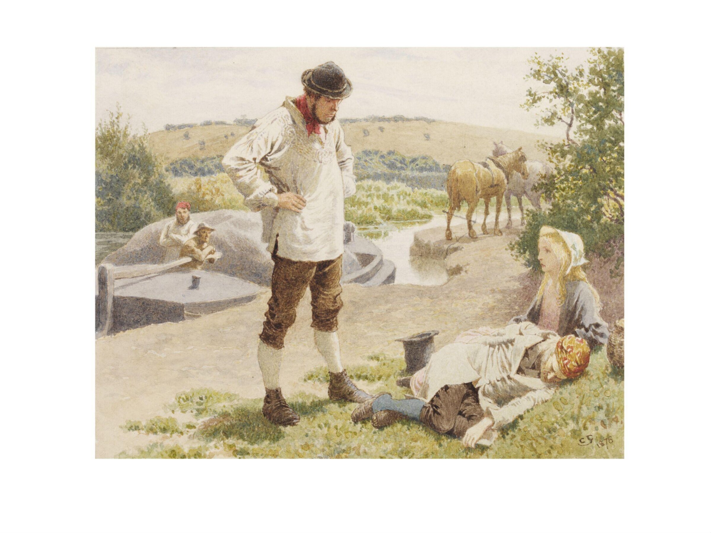 Little Nell Roused by the Bargeman, Charles Green, 1876