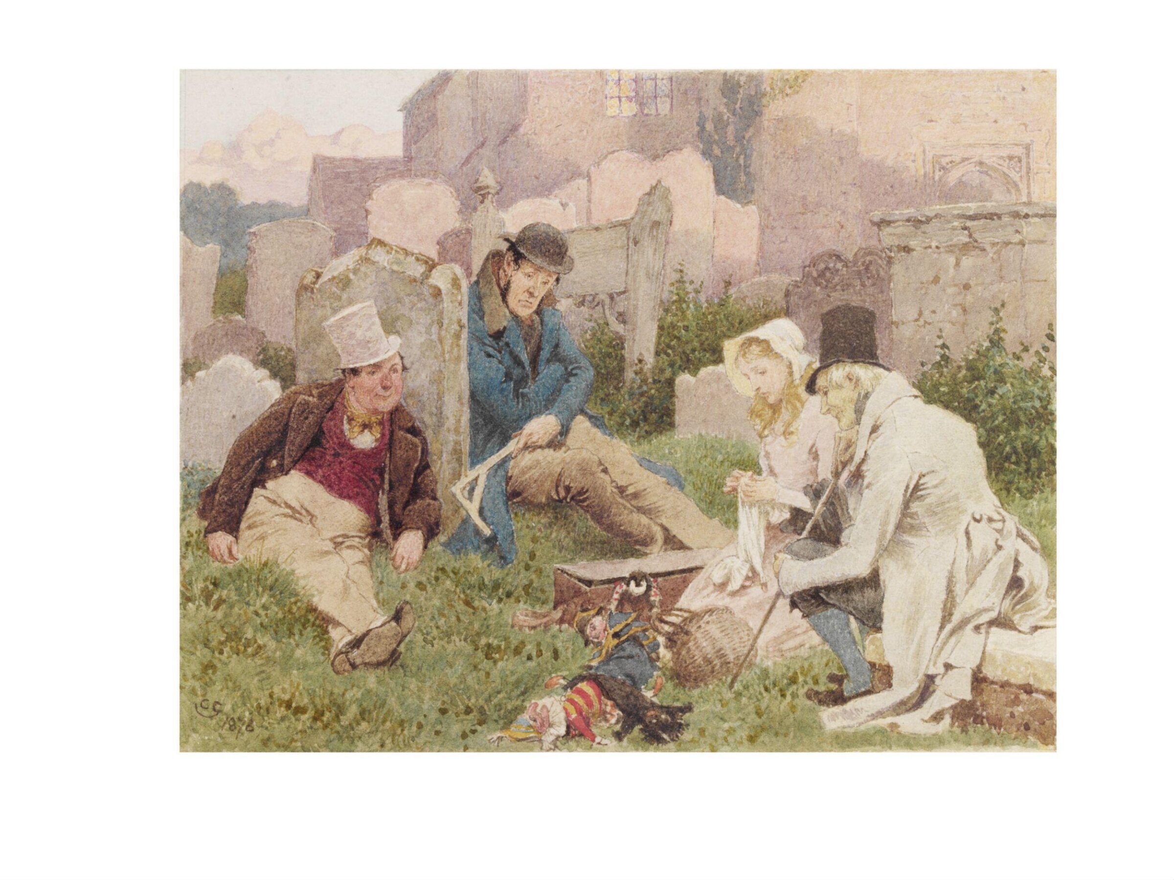Little Nell mending the Puppet's Dress, Charles Green, 1876