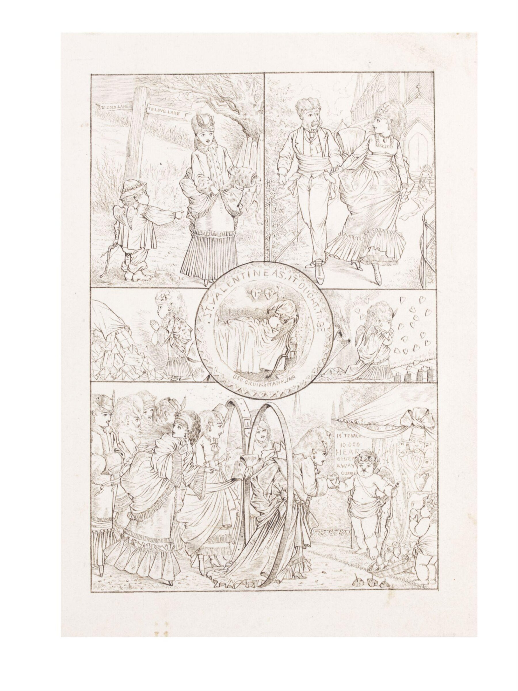 St Valentine as it ought to be, George Cruikshank, c 1874