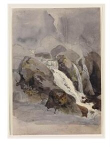 Waterfall in Borrowdale, Cumberland, 1805. thumbnail 1