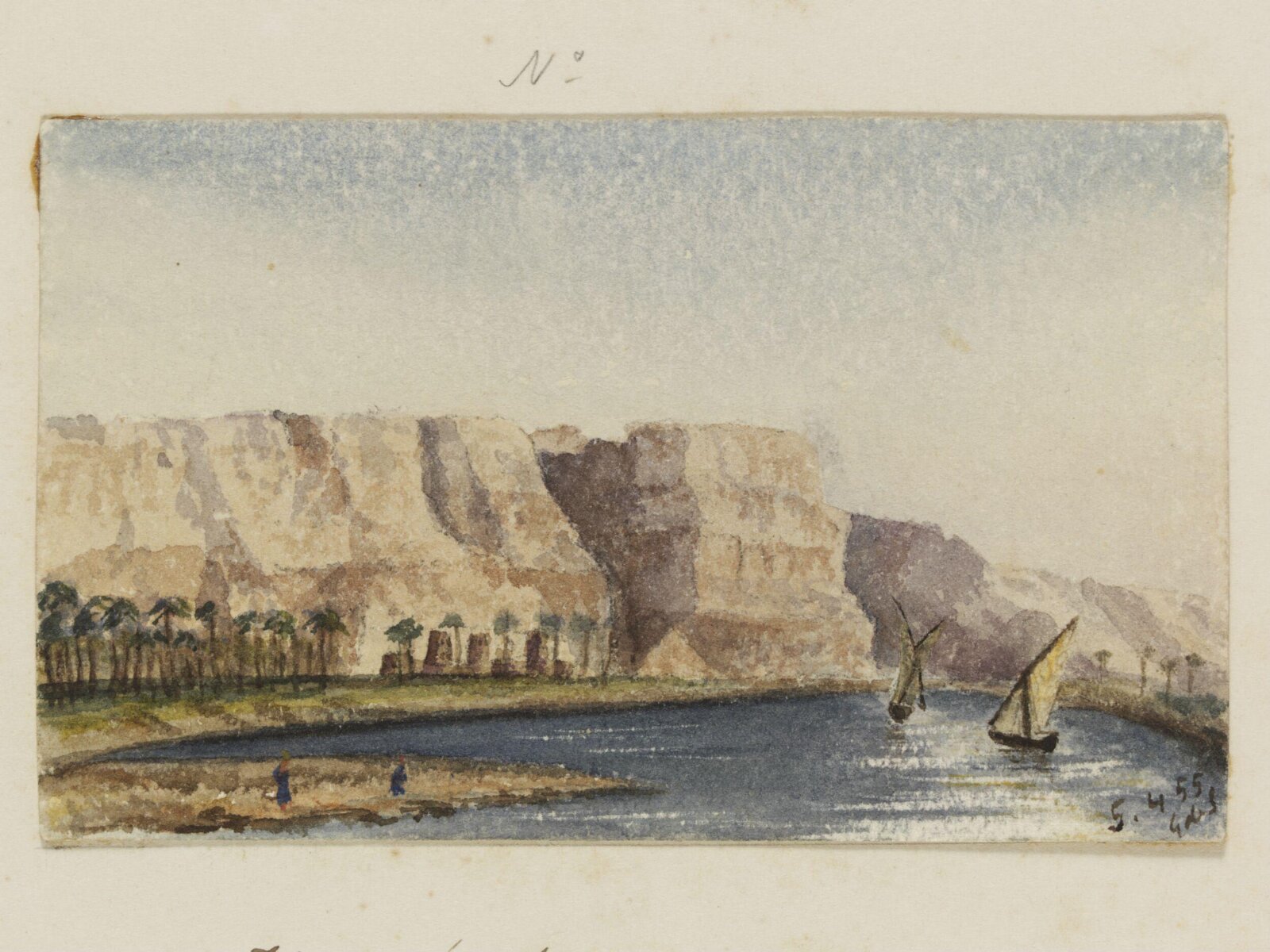`Kusr-é-Syad. Opposite Choenoboscion. Upper Egypt', George de Sausmarez, 1855