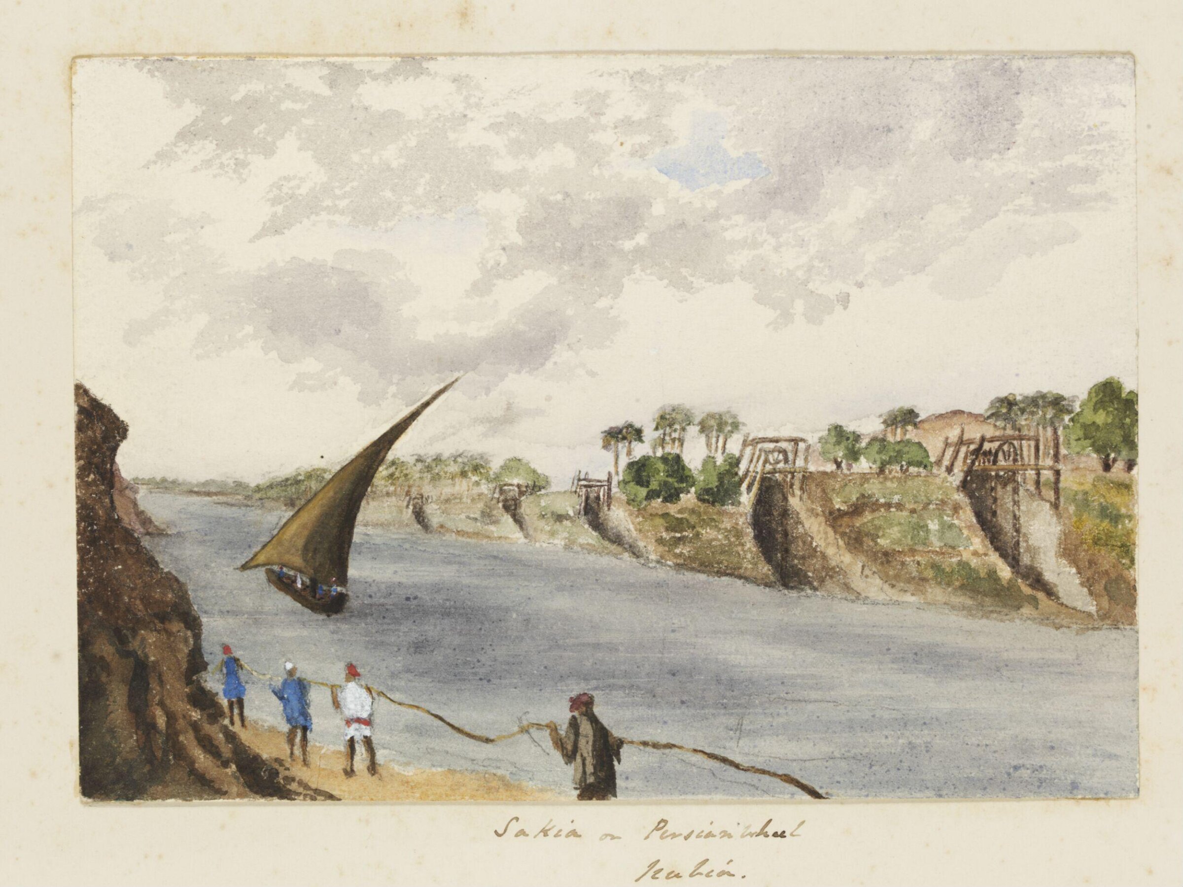 `Sakia or Persian wheel  Nubia', George de Sausmarez, 1855
