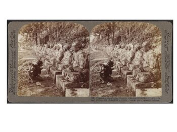 Peasants praying before images of the God of Light, Nikko